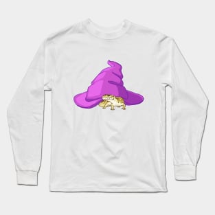 Leopard Gecko Witch Familiar- Frog and Witch Hat Long Sleeve T-Shirt